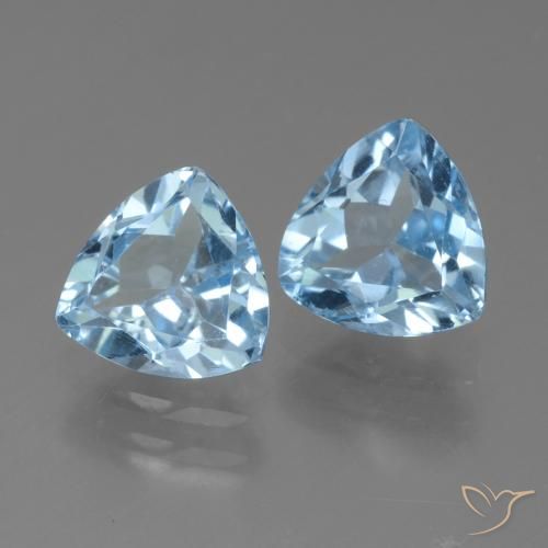 Pedras preciosas de Topázio Céu azul natural de 2.83 ct, Trilhão, VVS-VS