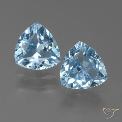 2.62ctw Natural Céu azul Topázio, Trilhão, VVS-VS