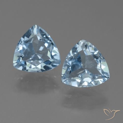 2.54ctw Natural Céu azul Topázio, Trilhão, VS