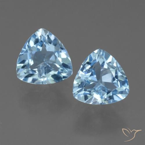 2.79ctw Natural Azul Suíço Topázio, Trilhão, VS