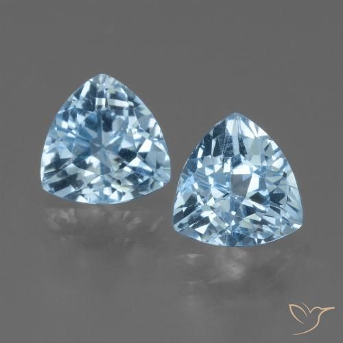 2.79ctw Natural Céu azul Topázio, Trilhão, VVS-VS