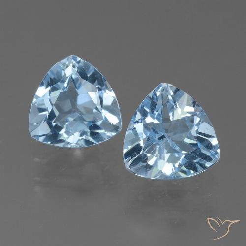 2.72ctw Natural Céu azul Topázio, Trilhão, VVS-VS
