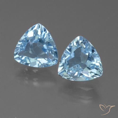 2.47ctw Natural Céu azul Topázio, Trilhão, VS