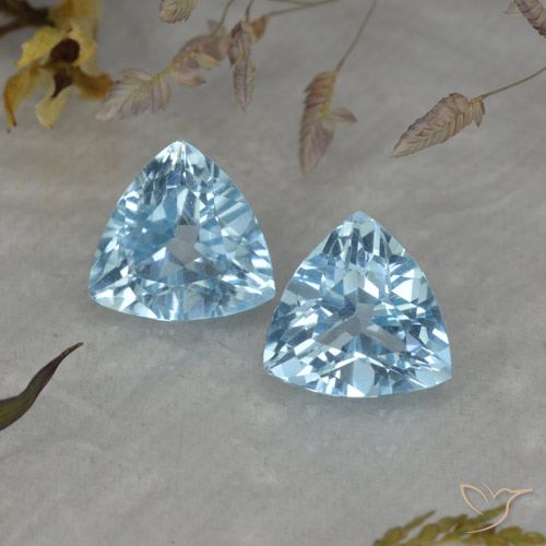 2.55ctw Natural Azul Suíço Topázio, Trilhão, VVS-VS