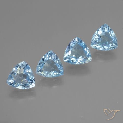 Pedras preciosas de Topázio Céu azul natural de 4.47 ct, Trilhão, VVS-VS