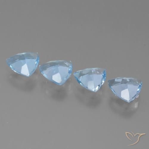 Pedras preciosas de Topázio Céu azul natural de 4.47 ct, Trilhão, VVS-VS
