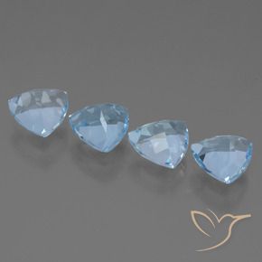 Pedras preciosas de Topázio Céu azul natural de 5.59 ct, Trilhão, VVS-VS