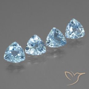 Pedras preciosas de Topázio Céu azul natural de 4.88 ct, Trilhão, VS