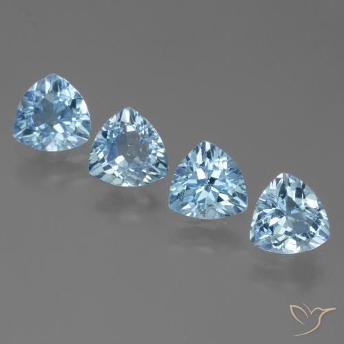 4.99ctw Natural Céu azul Topázio, Trilhão, VVS-VS