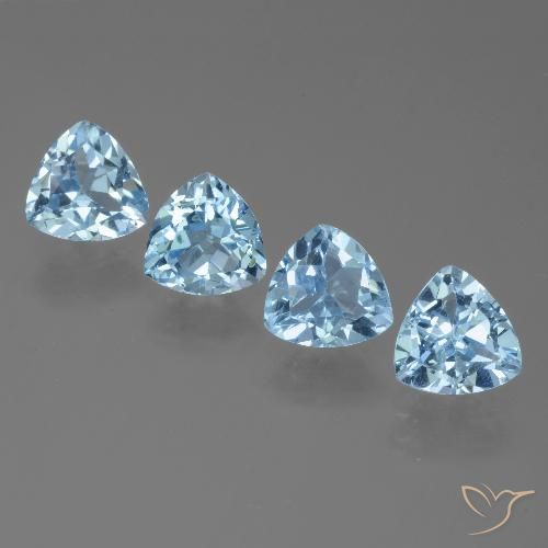 4.85ctw Natural Céu azul Topázio, Trilhão, VVS-VS