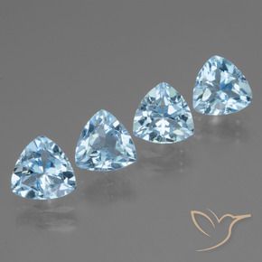 Pedras preciosas de Topázio Céu azul natural de 5.68 ct, Trilhão, VVS-VS