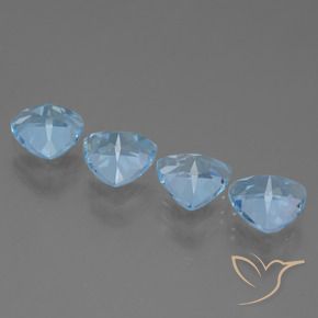 Pedras preciosas de Topázio Céu azul natural de 5.68 ct, Trilhão, VVS-VS