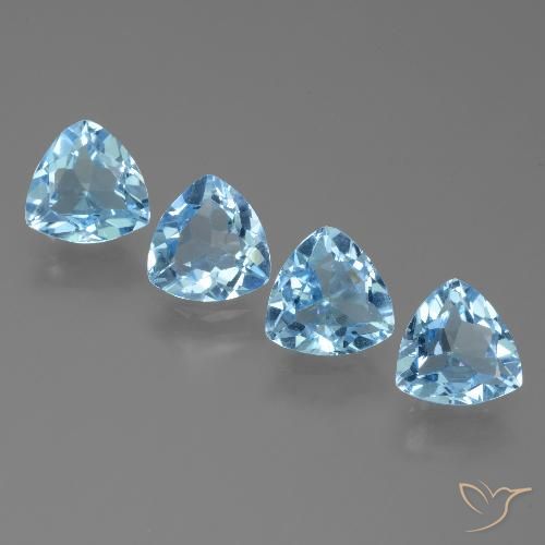 4.85ctw Natural Céu azul Topázio, Trilhão, VVS-VS