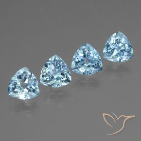 Pedras preciosas de Topázio Céu azul natural de 4.95 ct, Trilhão, VVS-VS