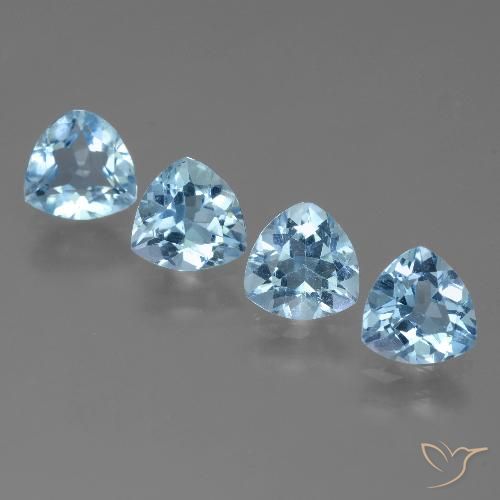 5.08ctw Natural Céu azul Topázio, Trilhão, VVS-VS