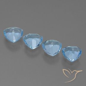 Pedras preciosas de Topázio Céu azul natural de 5.08 ct, Trilhão, VVS-VS