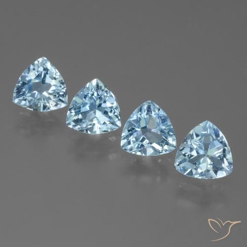 4.75ctw Natural Céu azul Topázio, Trilhão, VVS-VS