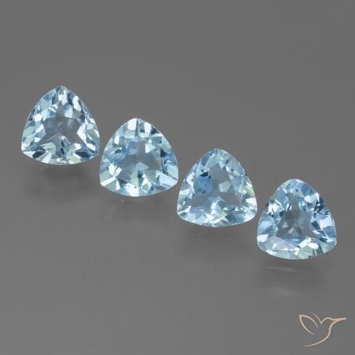 4.78ctw Natural Céu azul Topázio, Trilhão, VVS-VS