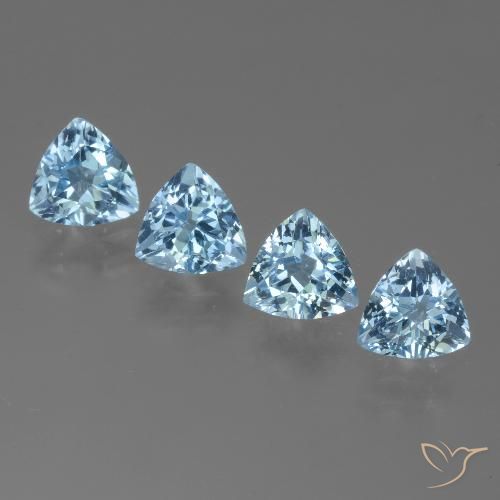 4.54ctw Natural Céu azul Topázio, Trilhão, VVS-VS