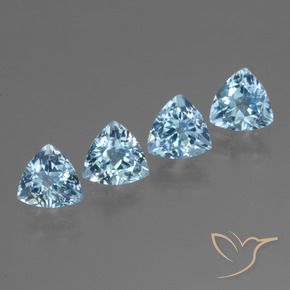 Pedras preciosas de Topázio Céu azul natural de 4.54 ct, Trilhão, VVS-VS