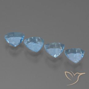 Pedras preciosas de Topázio Céu azul natural de 4.54 ct, Trilhão, VVS-VS