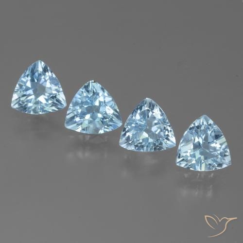 4.65ctw Natural Céu azul Topázio, Trilhão, VVS-VS
