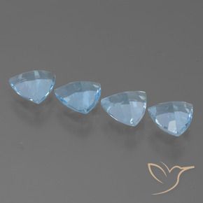 Pedras preciosas de Topázio Céu azul natural de 4.65 ct, Trilhão, VVS-VS