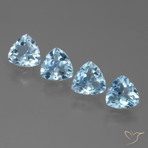 4.86ctw Natural Céu azul Topázio, Trilhão, VVS-VS
