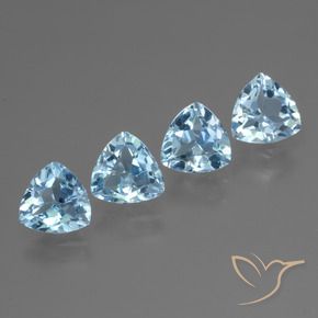 Pedras preciosas de Topázio Céu azul natural de 4.86 ct, Trilhão, VVS-VS