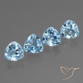 Pedras preciosas de Topázio Céu azul natural de 5.37 ct, Trilhão, VVS-VS
