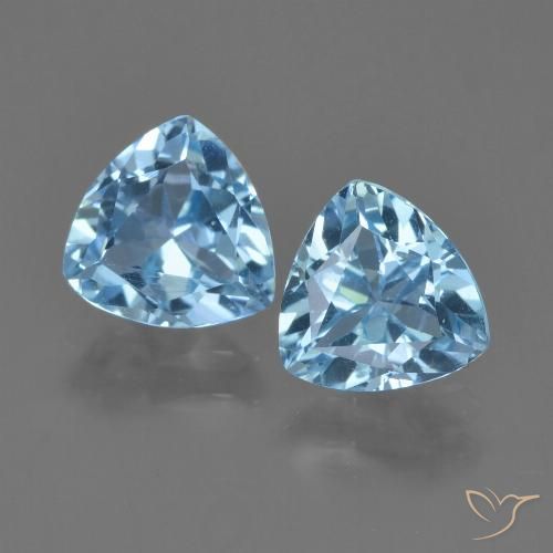 2.63ctw Natural Azul Suíço Topázio, Trilhão, VS