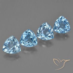 Pedras preciosas de Topázio Céu azul natural de 5.36 ct, Trilhão, VVS-VS