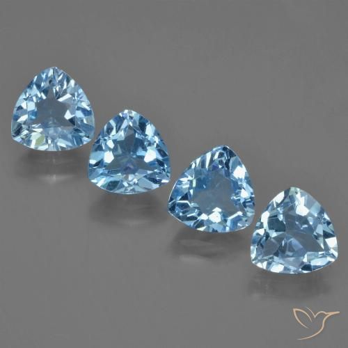 5.56ctw Natural Azul Suíço Topázio, Trilhão, VVS-VS