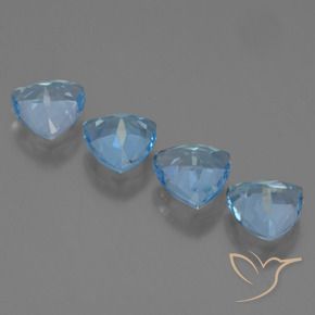 Pedras preciosas de Topázio Azul Suíço natural de 5.56 ct, Trilhão, VVS-VS