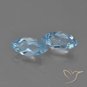 Pedras preciosas de Topázio Céu azul natural de 2.37 ct, Marquesa, VVS-VS