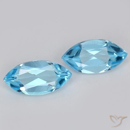 2.24ctw Natural Céu azul Topázio, Marquesa, VVS-VS