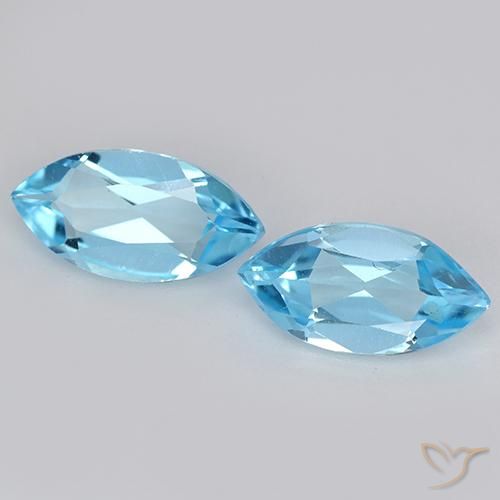 Pedras preciosas de Topázio Céu azul natural de 2.24 ct, Marquesa, VVS-VS