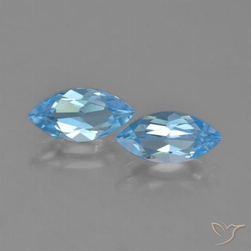 2.42ctw Natural Azul Suíço Topázio, Marquesa, VVS-VS