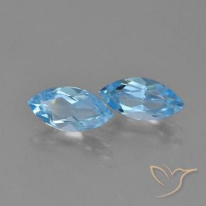 Pedras preciosas de Topázio Azul Suíço natural de 2.42 ct, Marquesa, VVS-VS