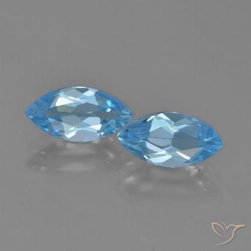2.65ctw Natural Azul Suíço Topázio, Marquesa, VVS-VS