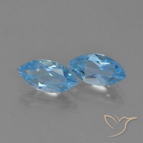 Pedras preciosas de Topázio Azul Suíço natural de 2.65 ct, Marquesa, VVS-VS