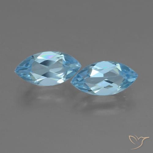 2.48ctw Natural Azul Suíço Topázio, Marquesa, VVS-VS