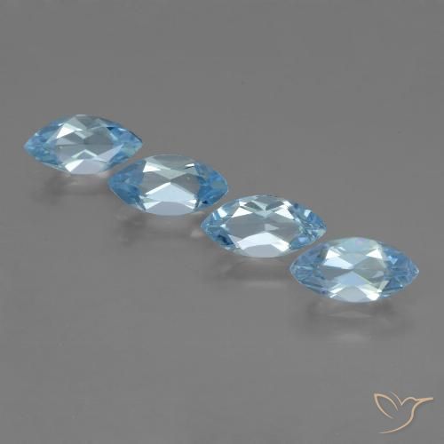 5.15ctw Natural Céu azul Topázio, Marquesa, VVS-VS