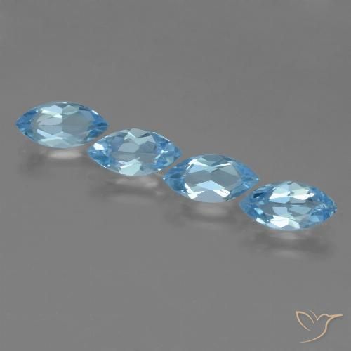 4.52ctw Natural Céu azul Topázio, Marquesa, VVS-VS