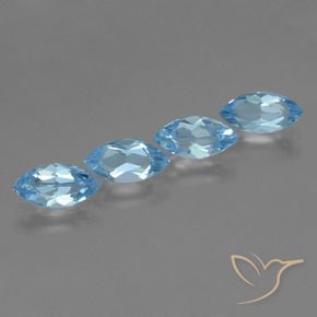 Pedras preciosas de Topázio Céu azul natural de 4.52 ct, Marquesa, VVS-VS
