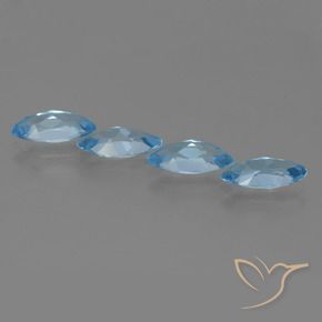 Pedras preciosas de Topázio Céu azul natural de 4.52 ct, Marquesa, VVS-VS