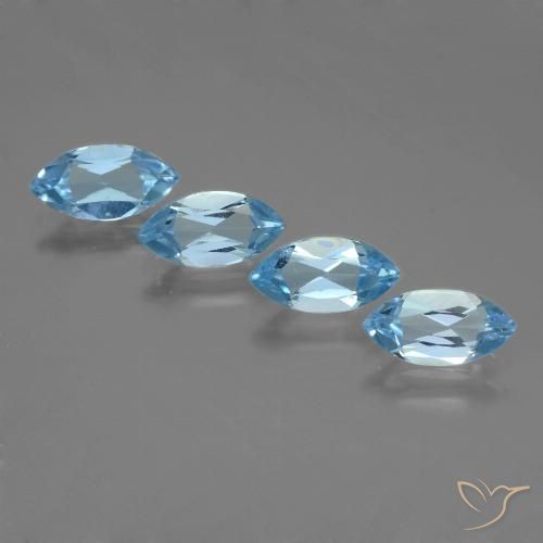 4.98ctw Natural Céu azul Topázio, Marquesa, VVS-VS