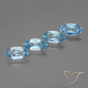 Pedras preciosas de Topázio Céu azul natural de 4.98 ct, Marquesa, VVS-VS