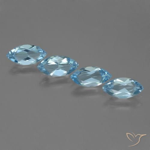 4.57ctw Natural Céu azul Topázio, Marquesa, VVS-VS