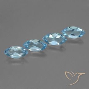 Pedras preciosas de Topázio Céu azul natural de 4.57 ct, Marquesa, VVS-VS